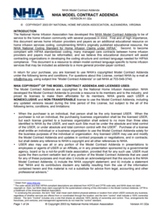 NHIA Model Contract Agenda screenshot